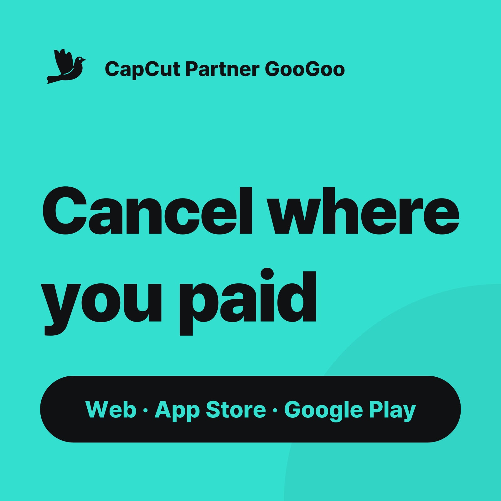 Cancel where you paid — Web · App Store · Google Play (How to Cancel CapCut Pro)