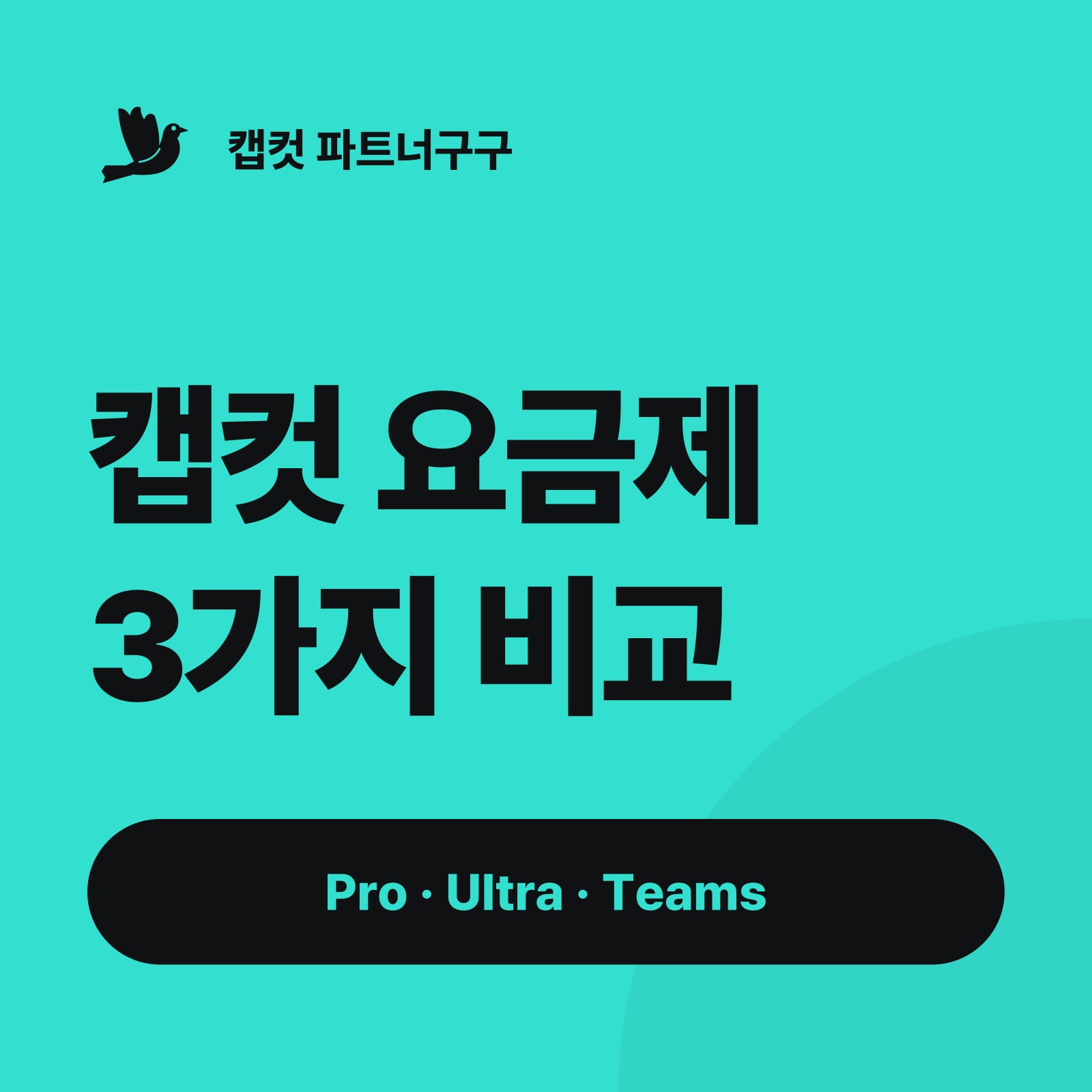 캡컷 요금제 3가지 비교 — Pro · Ultra · Teams (캡컷 프로 가격 총정리)